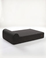 Charcoal woven cover fitted on an EachPaw bed.