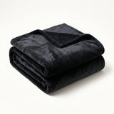 Folded charcoal plush EachPaw dog blanket.